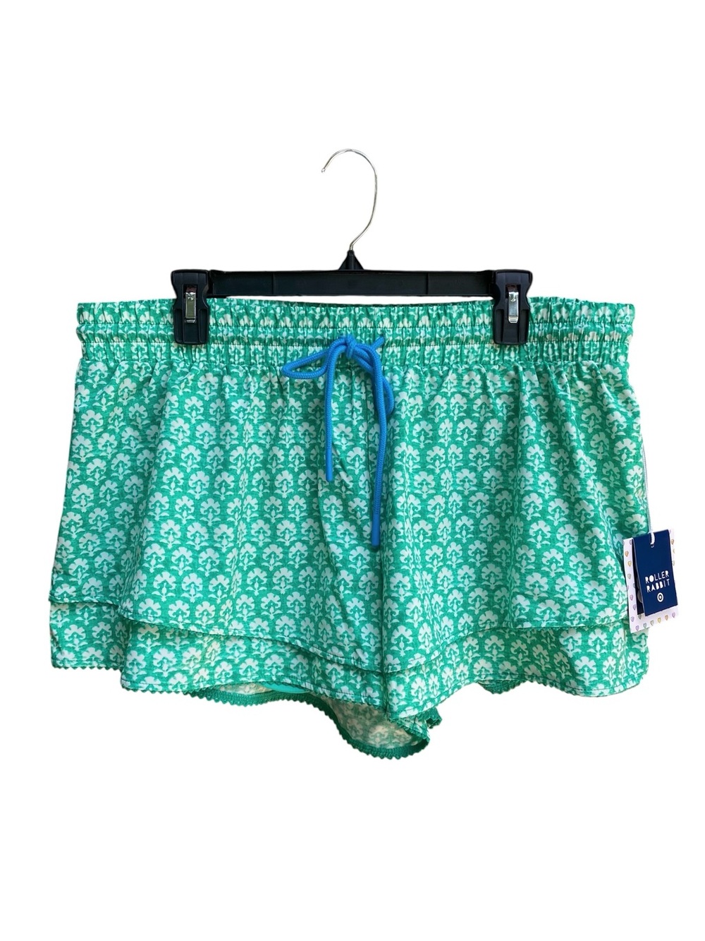 Roller Rabbit x Target Stamped Floral Green Active Shorts NWT Womens Size Large